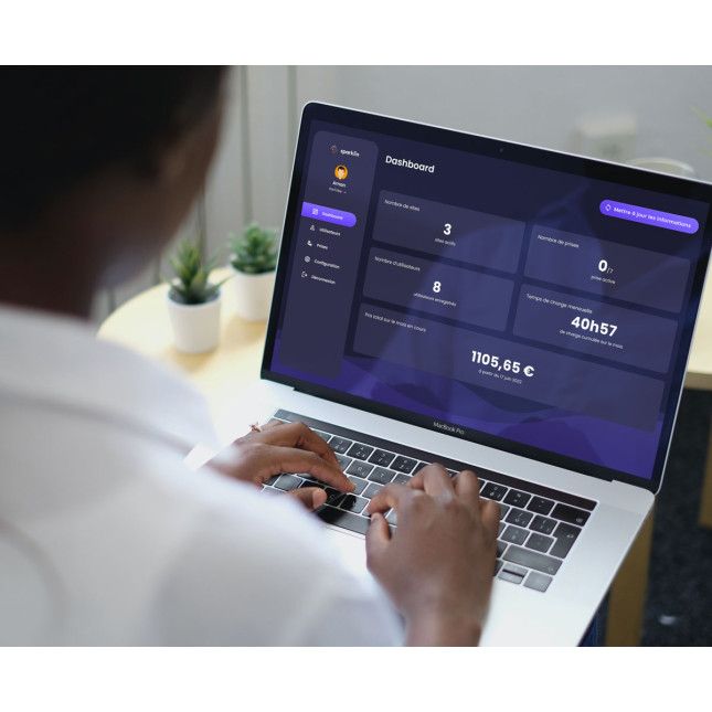 Gestionnaire h&ocirc;tel consultant le tableau de bord Spark Pilot &mdash; revenus recharge clients