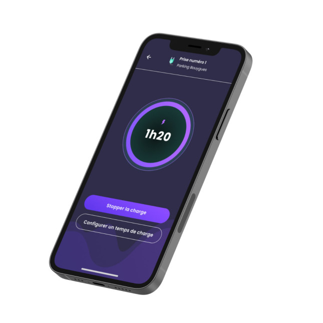 Application Sparklin affichant une session de charge active, illustrant l'interopérabilité entre réseaux de recharge